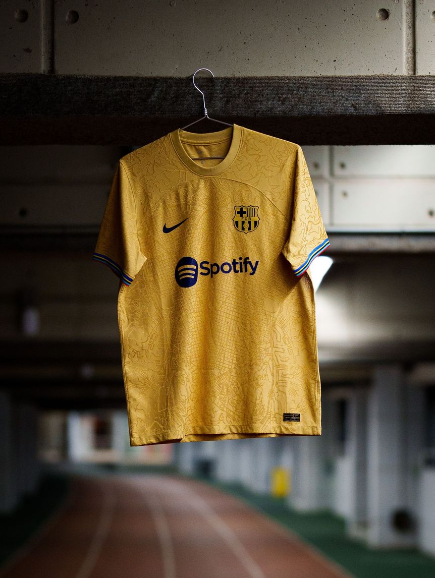 FC Barcelona Away Shirt Auswärtstrikot 2022-23 Gold