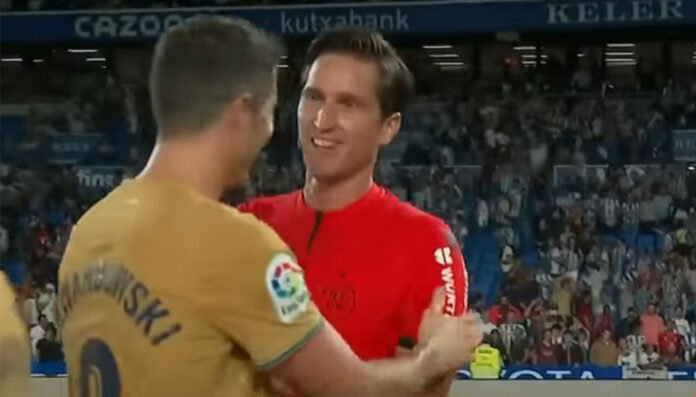 lewandowski schiedsrichter uhr spruch munuera montero la liga