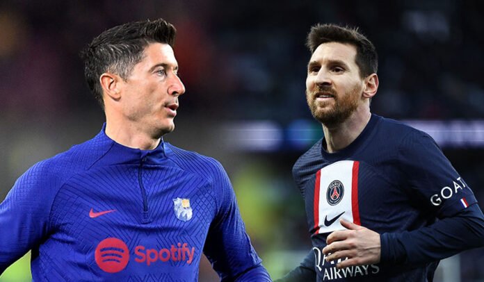 Robert Lewandowski Lionel Messi FC Barcelona
