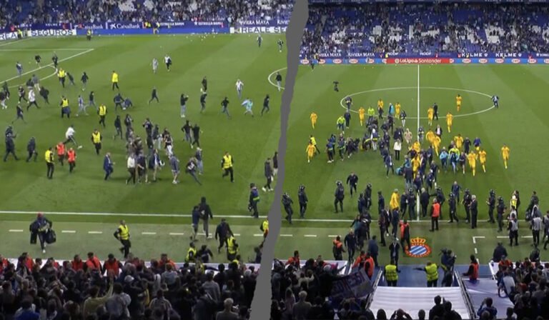 Tumult! Espanyol-Fans fühlen sich von Barça-Jubel provoziert und stürmen Platz