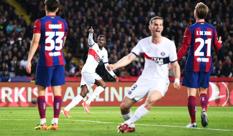FC Barcelona v Paris Saint-Germain Dembélé UEFA Champions League 2023/24