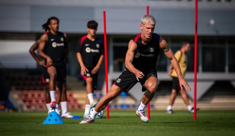 Olmo steigt bei Barça ins Training ein