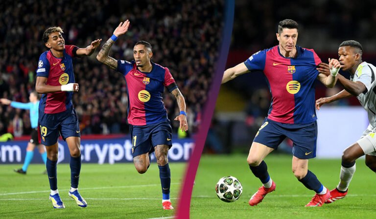FC Barcelona Lamine Yamal Raphinha Robert Lewandowski