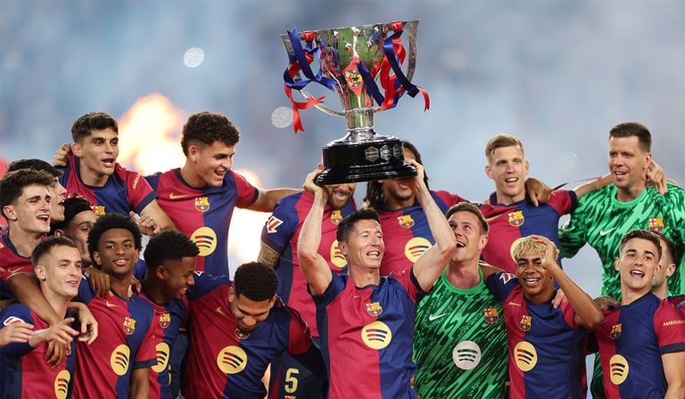 Im Re-Live: Barça bekommt Meister-Trophäe überreicht